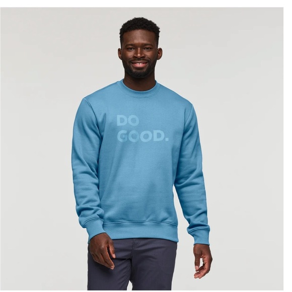 Cotopaxi Men's Medium Do Good Crew Sweatshirt Lake Blue NWT Organic Cotton - Picture 2 of 7